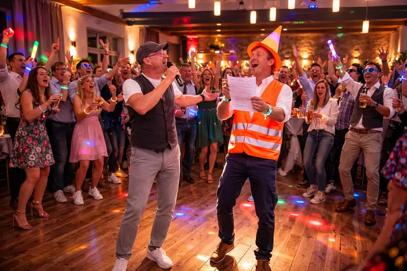 DJ Rico Cinsano auf der Bühne beim Brautverziehen