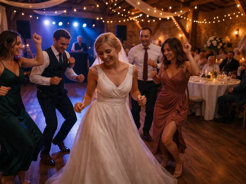 Braut tanzt auf der Hochzeitsfeier